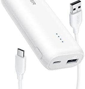 Anker 321 Power Bank (PowerCore 5K), 5,200mAh Portable Charger, Compatible with iPhone 13 and 12 Series, Samsung, Google Pixel, LG, and More (White)