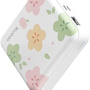 Yoobao Portable Charger 10000mAh Cute Power Bank for Girls Mini Fast Charging Compact Battery Pack with Dual USB Output & Dual Inport (2.1A Type-C and 8-Pin Input),Compatible with iPhone,iPad-White