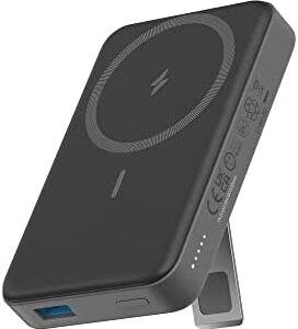 Anker 633 Magnetic Battery (MagGo), 10,000mAh Foldable Wireless Portable Charger, 20W USB-C Power Delivery for iPhone 14/14 Pro / 14 Pro Max, iPhone 13/12 Series. (Black)