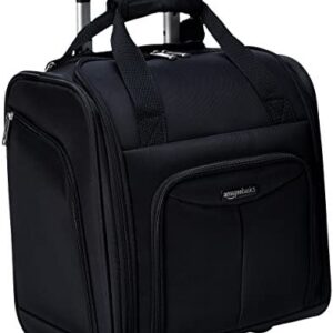 Amazon Basics Underseat Carry-On Rolling Travel Luggage Bag with Wheels, 14 Inches, Black