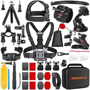 XDaowerrs Upgraded 50 in 1 Action Camera Accessories Kit for GoPro Hero11 10 9 8 7 6 5 4/GoPro Max/GoPro Fusion, Insta360, DJI Osmo Action1/2,Xiaomi Yi, APEMAN, AKASO Campark Action Camera and More
