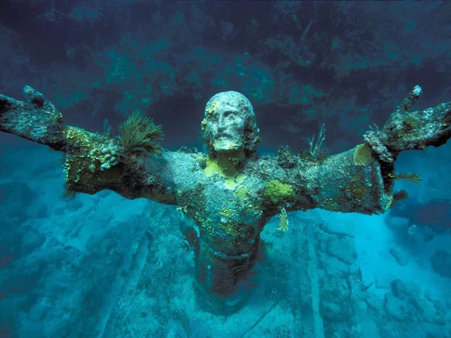 Scary Underwater Statues