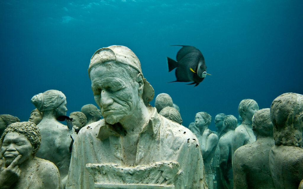 Scary Underwater Statues